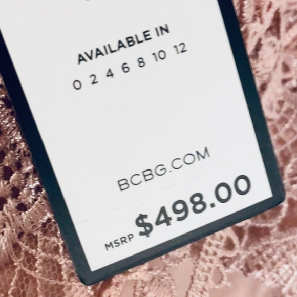 BCBG ✨LIKE 🆕 No Tags✨ 🎊🚨SALE 50% OFF🚨🎊 Dusty Pink Lace Maxi Gown Dress - Picture 9 of 9